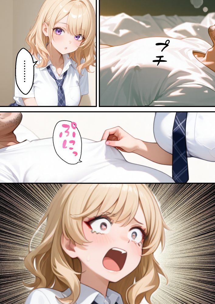 パパさんの乳首をつまむ姪っ子